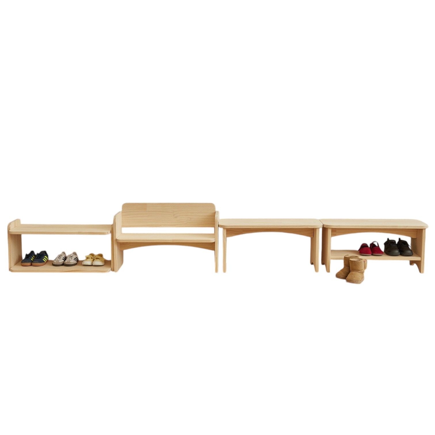 라떼파파 친환경 소나무 원목 현관 신발장 벤치 슈벤치 1단