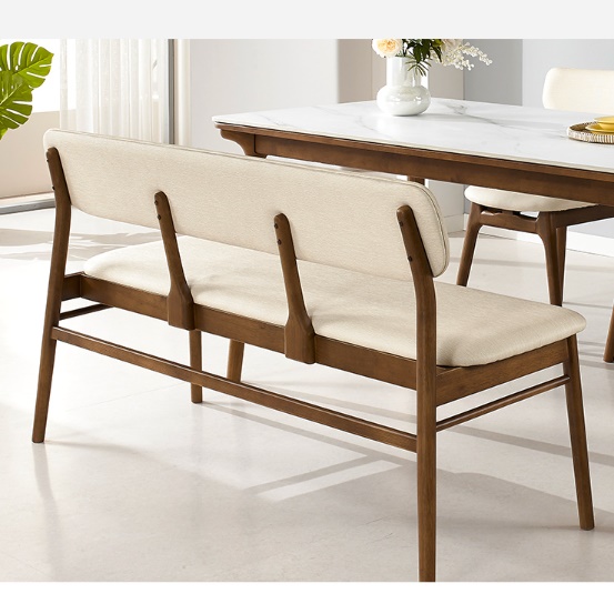 2인용 식탁 등받이 벤치 의자 일자 장의자 원목 긴의자