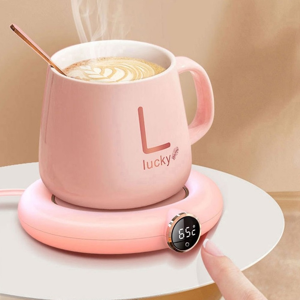 박대표마켓 3단온도조절 usb 디지털 컵워머 머그 워머 온도 디스플레이 보온 받침대 - 상품 이미지