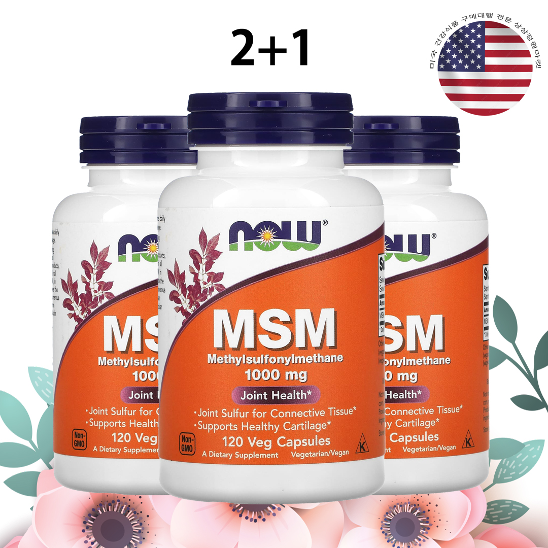 나우푸드 MSM 직구 식이유황 2000mg 120캡슐, 3개 - 상품 이미지