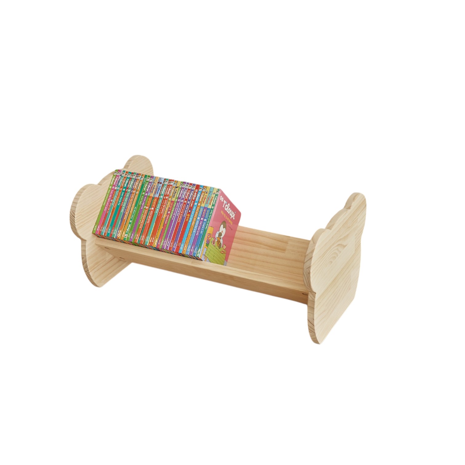 라떼파파 소나무 원목 유아 낮은책꽂이 1단