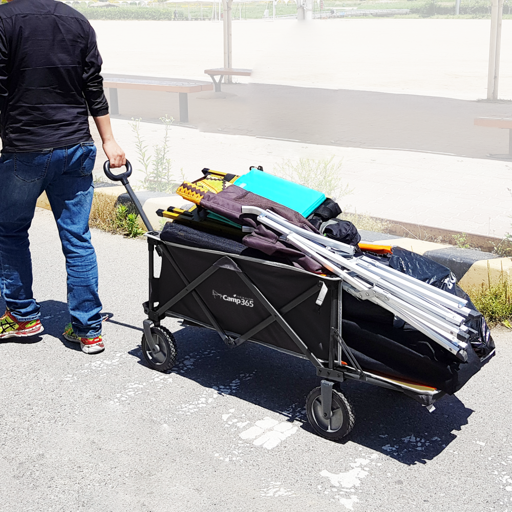 캠프365 캠핑 웨건 캠핑웨건 카트 수레 왜건 대차 접이식 핸드카 손수레 브레이크 뒷문개방