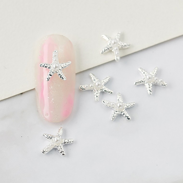 불가사리 진주 5개 네일파츠 7x10mm : 개미종합상사
