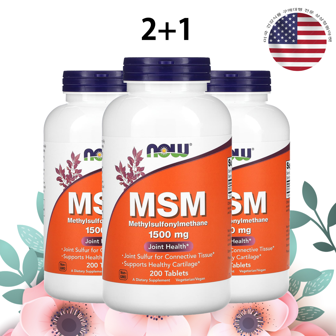 나우푸드 MSM 직구 식이유황 3000mg 200정, 3개 - 상품 이미지