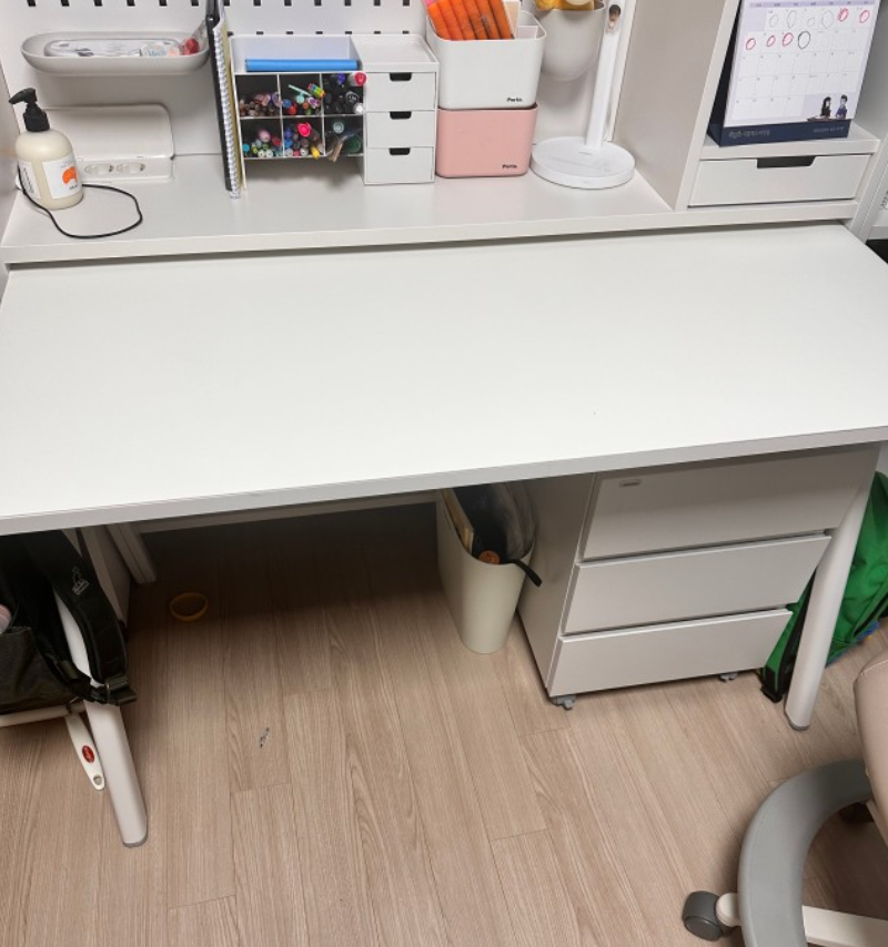 호환 꼬꼬미 양면 방수 인조가죽 책상매트 일룸 로이다리형 1160x740 스노우화이트