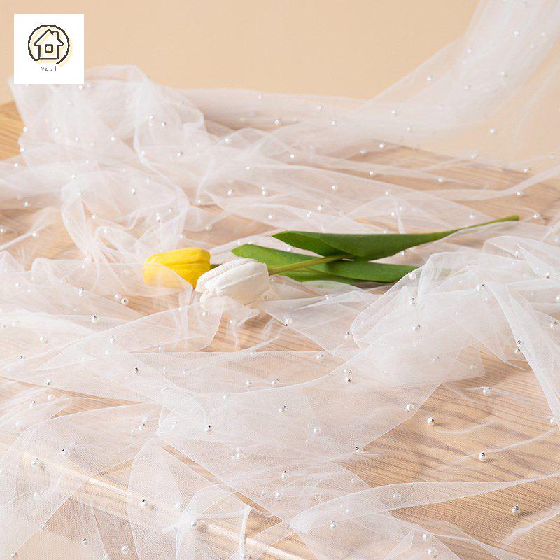 천 식탁보 촬영 쉬폰 테이블보 펄 구슬 진주 배경 스튜디오 - 상세 이미지 5