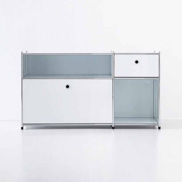 심플리 2x2 수납장 2문 BC615 1168mmx400mmx640mm, 2단, 퓨어화이트 9175.3119 - 상품 이미지