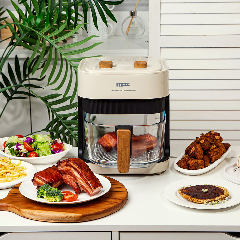 모즈스웨덴 글라스 에어프라이어 4.2L MA-5000G 아이보리 에어프라이기