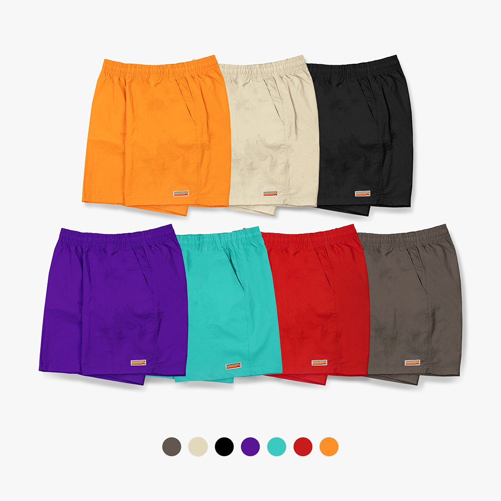 나일론 반바지 밴딩반바지 여름 쇼츠 5부 블랙몬스터핏