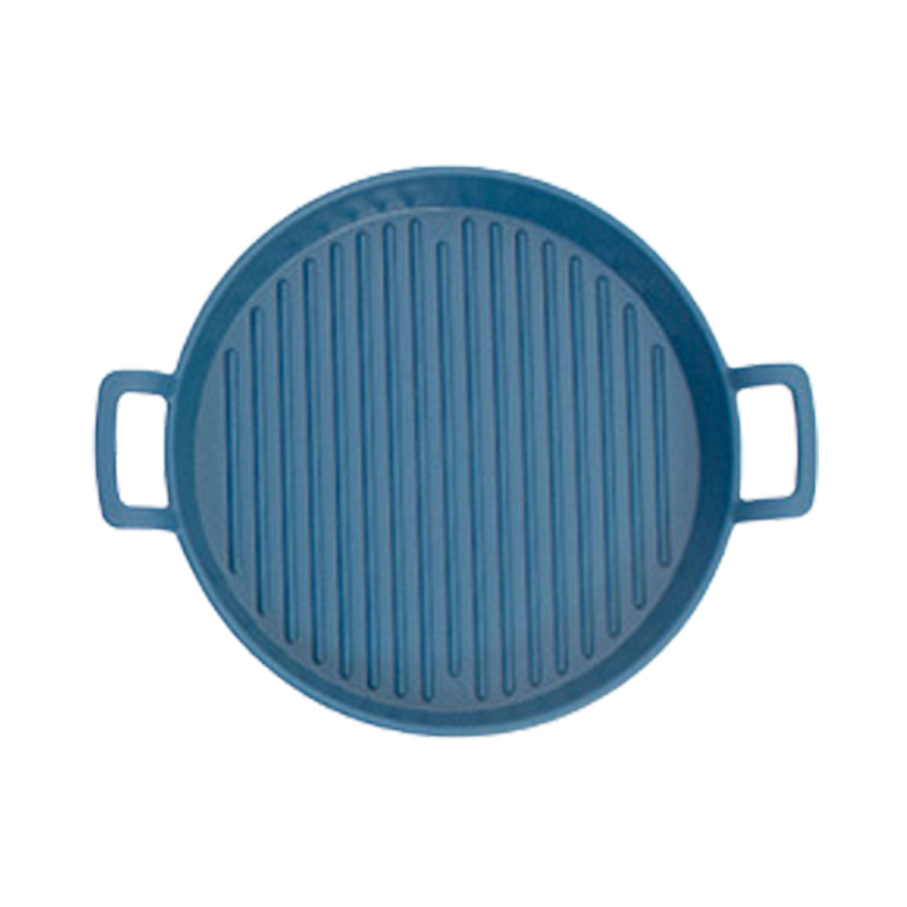 손잡이 앞접시 플라스틱 그릇 원형 캠핑 접시 1개, 19cm, 블루