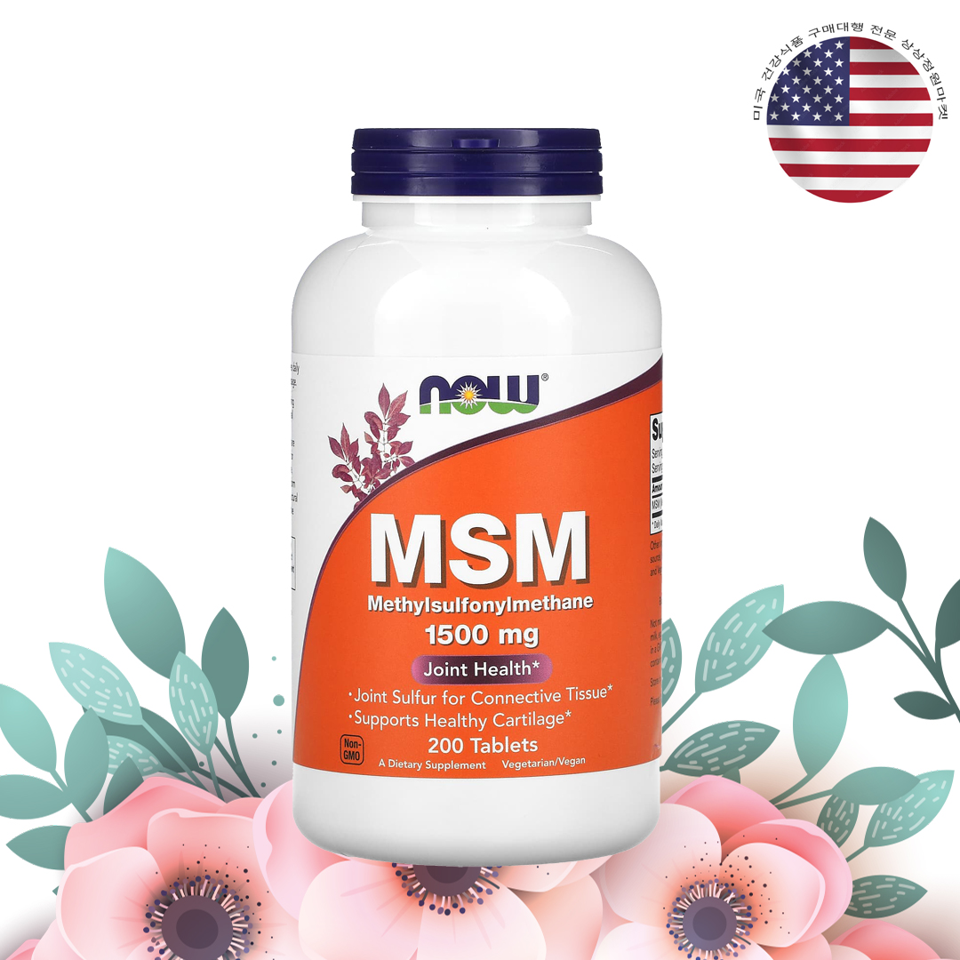 나우푸드 MSM 직구 식이유황 3000mg 200정, 1개 - 상품 이미지