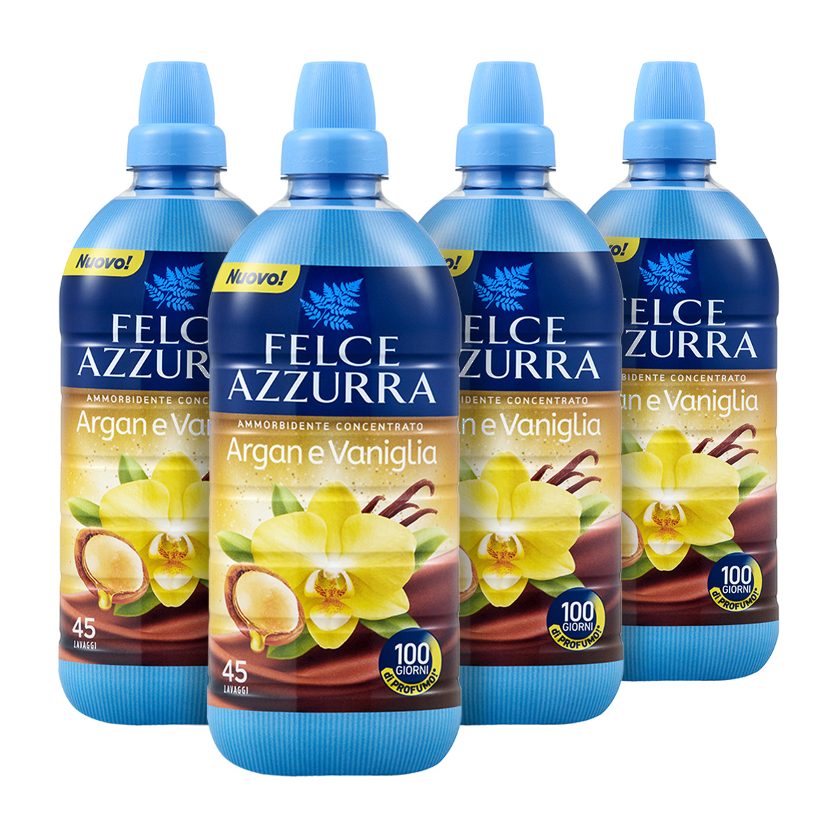 펠체아주라 향좋은 초고농축 섬유유연제 아르간 바닐라 900ml 4개