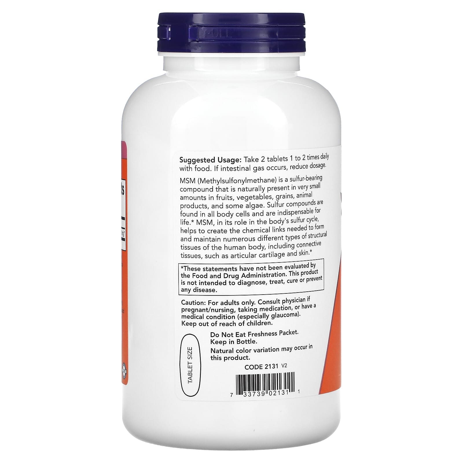 나우푸드 MSM 직구 식이유황 3000mg 200정, 3개 - 상세 이미지 3