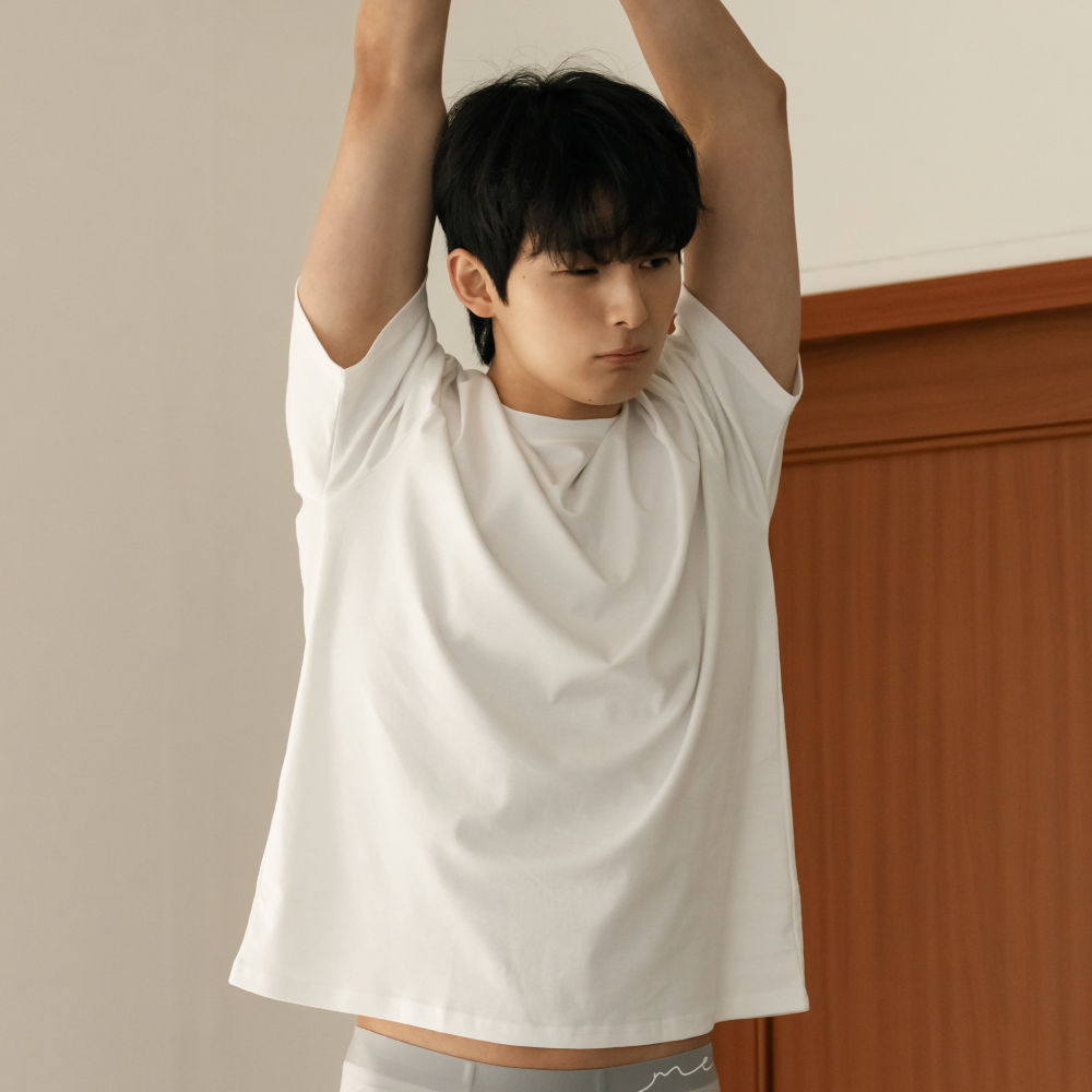 [미언더] 멀티웨어 루즈핏 티셔츠 커플 레이어드 티 - 상세 이미지 2