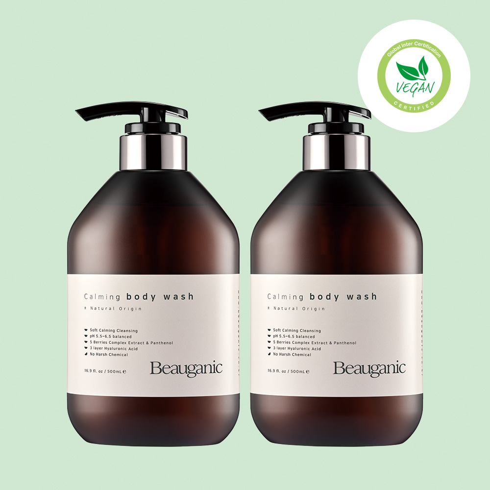 1+1 뷰가닉 카밍 비건 바디워시 500ml 2개 약산성 티트리 임산부 민감성 피부 - 상품 이미지