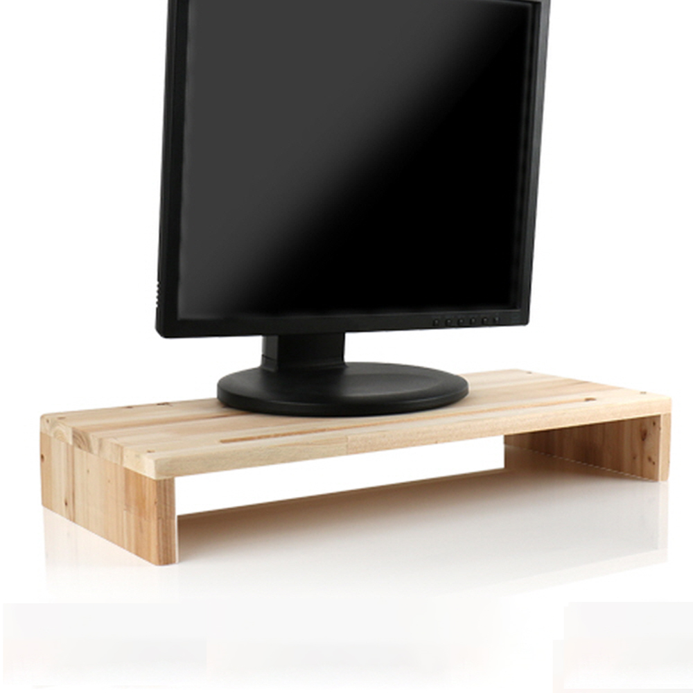 나무 원목 책상 모니터 받침 컴퓨터 노트북 선반 스탠드 낮은 거치대 27인치 32인치1단
