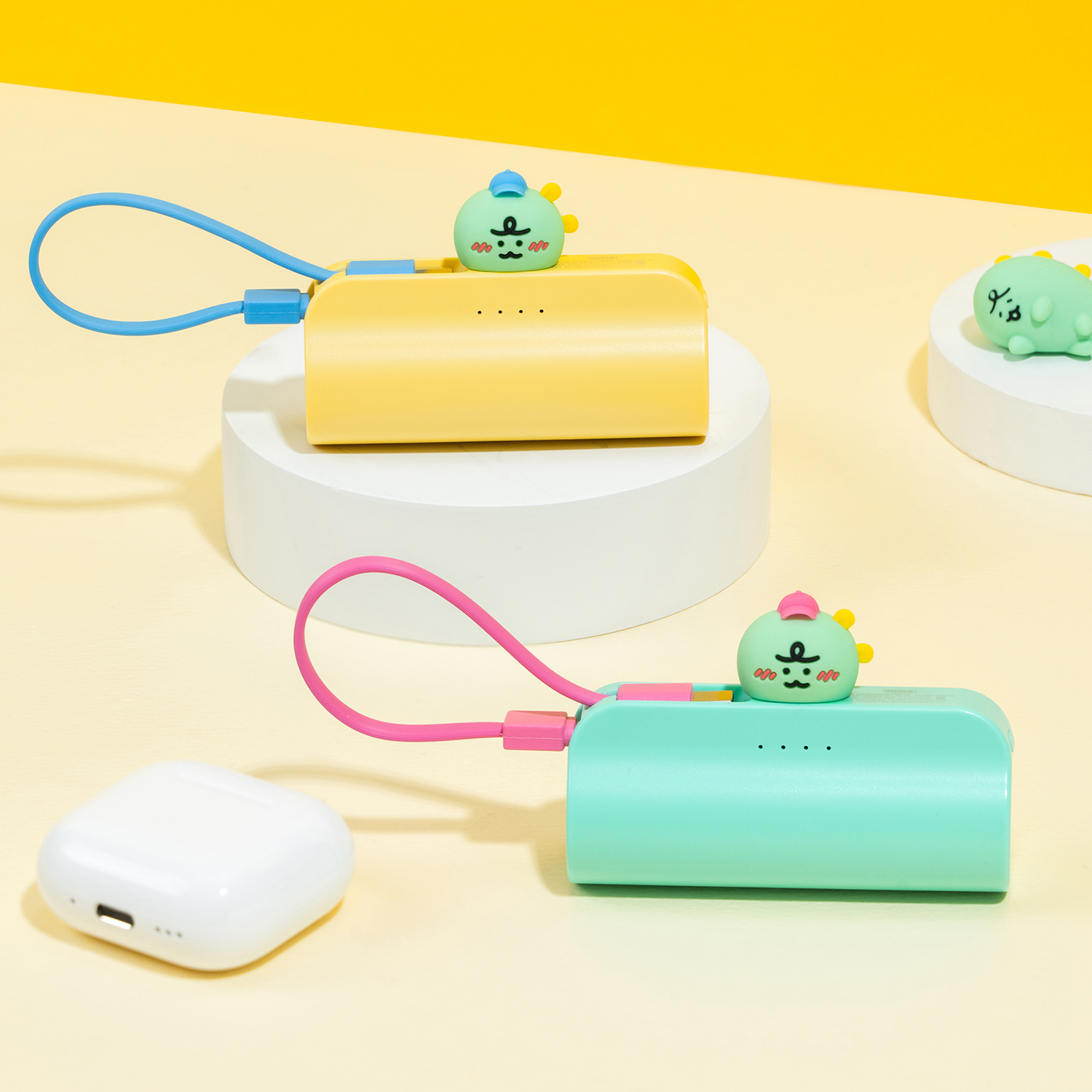 니니즈 죠르디 볼캡 도킹형 20W 고속충전 보조배터리 5000mAh 죠르디 민트 - 상세 이미지 3