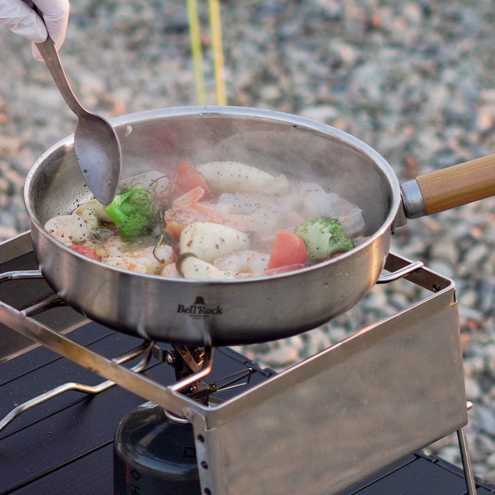 벨락 24cm 스텐 프라이팬+전용 케이스+우드 손잡이 세트