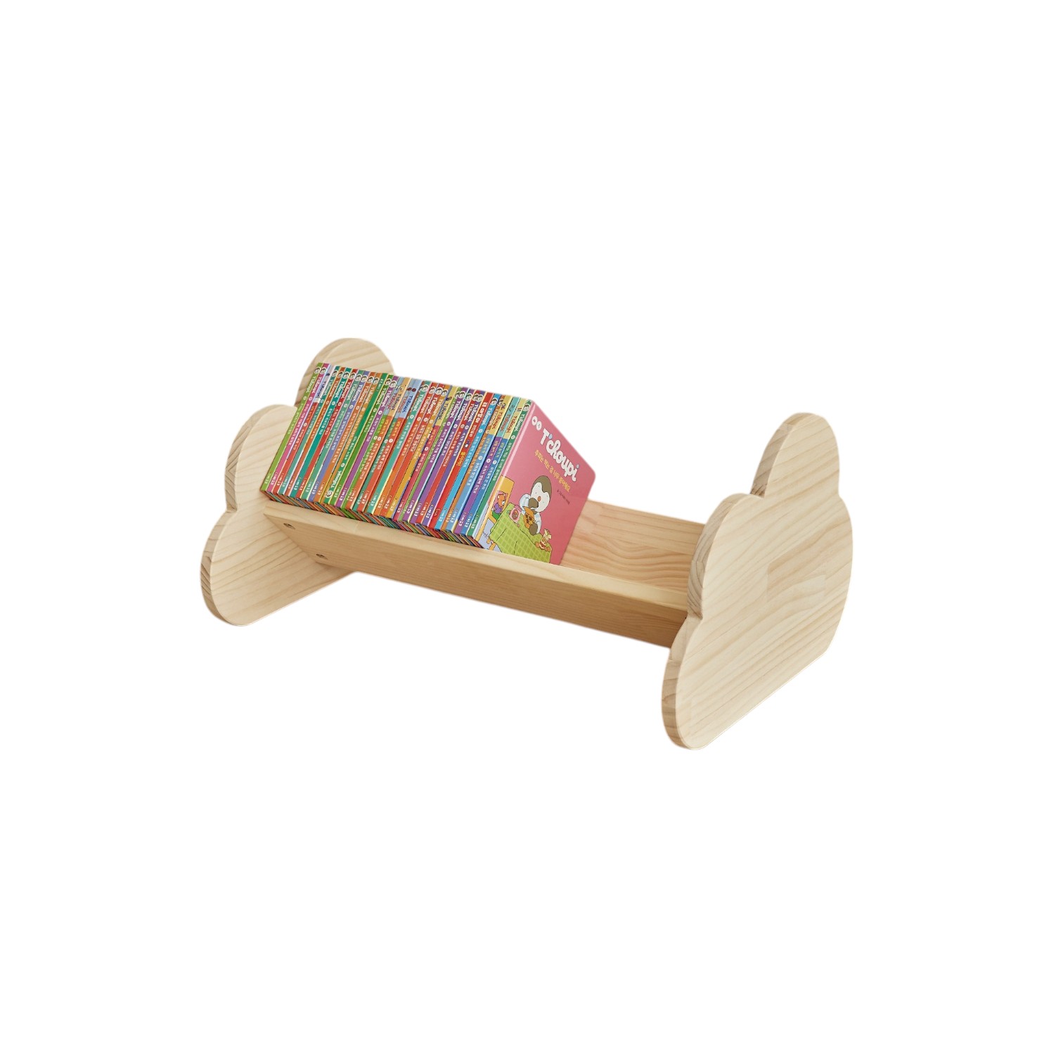 라떼파파 소나무 원목 유아 낮은책꽂이 1단