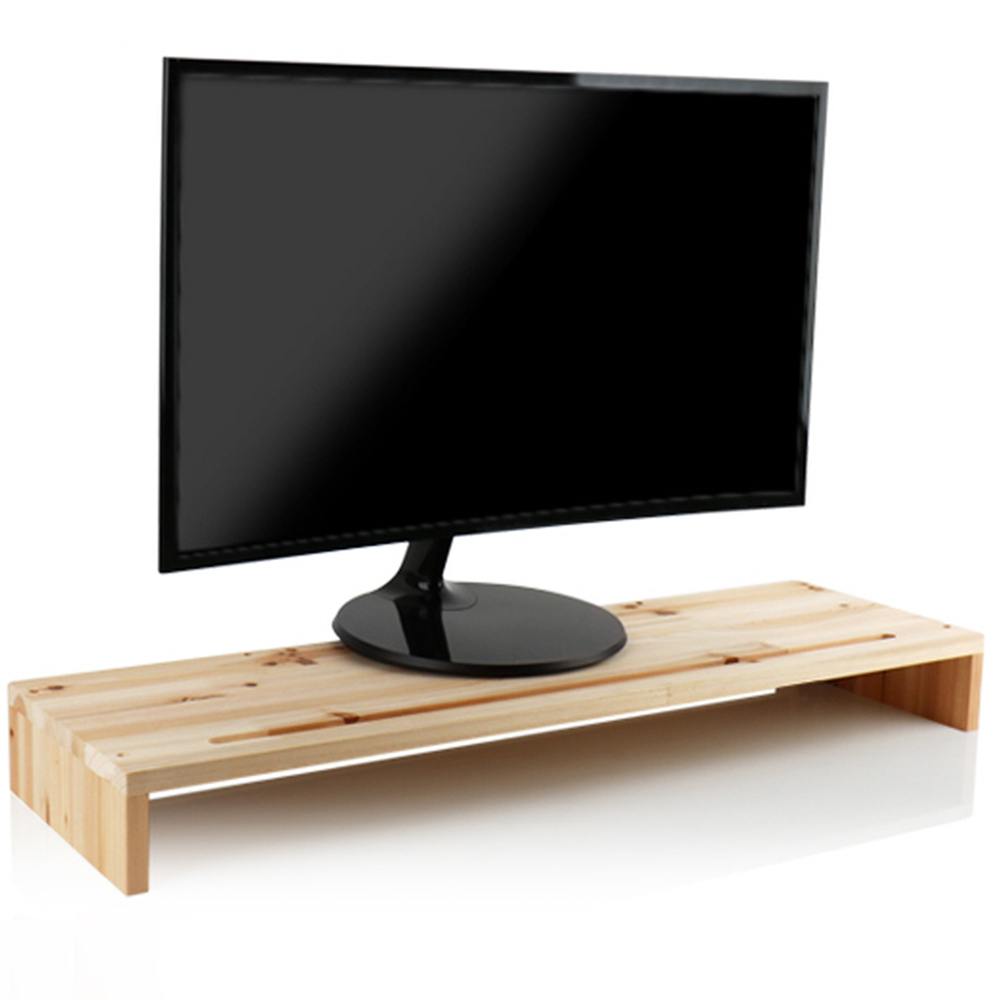 나무 책상 모니터 받침 컴퓨터 노트북 선반 스탠드 거치대 27인치 32인치 와이드 1단