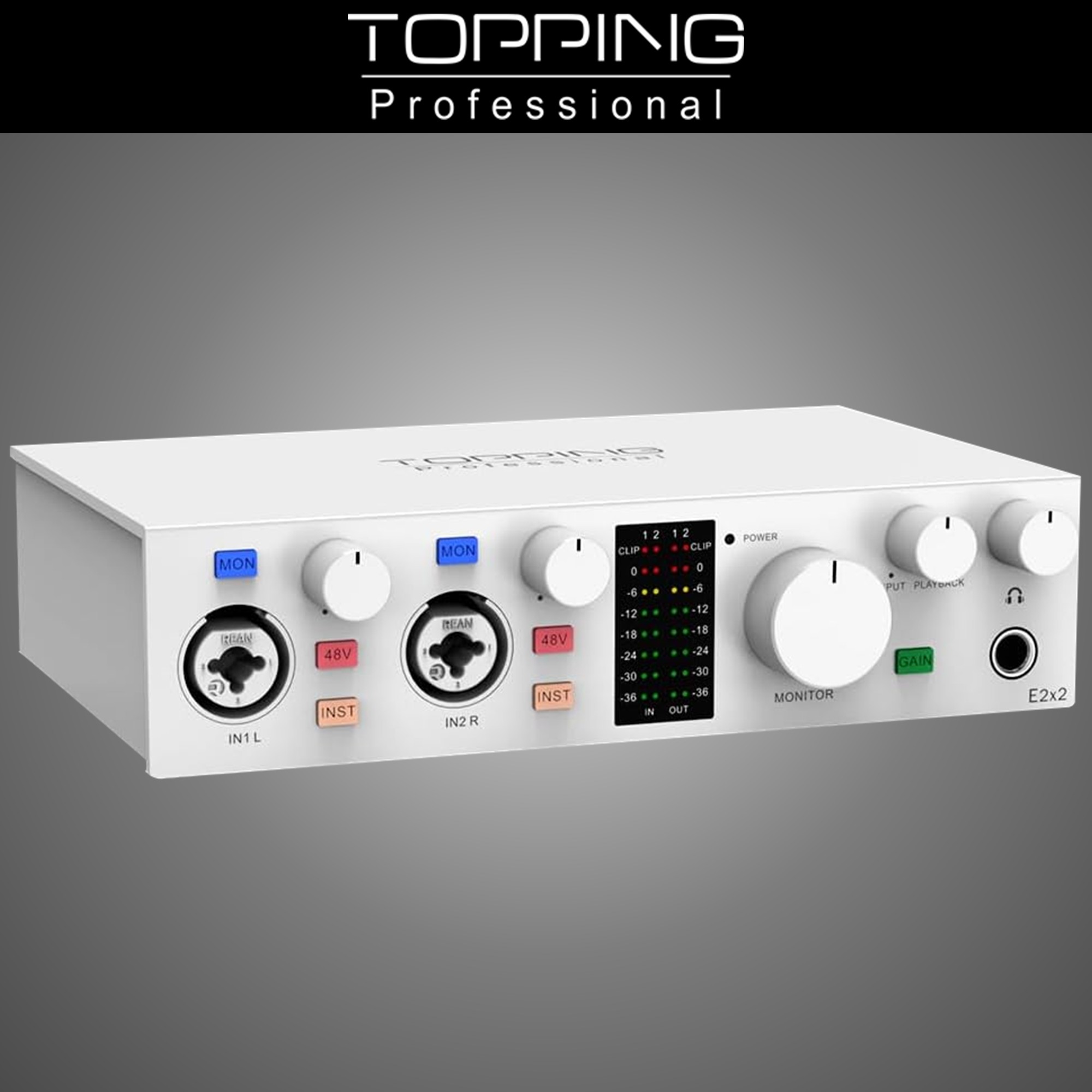 토핑 TOPPING E2X2 USB 오디오 인터페이스 홈레코딩