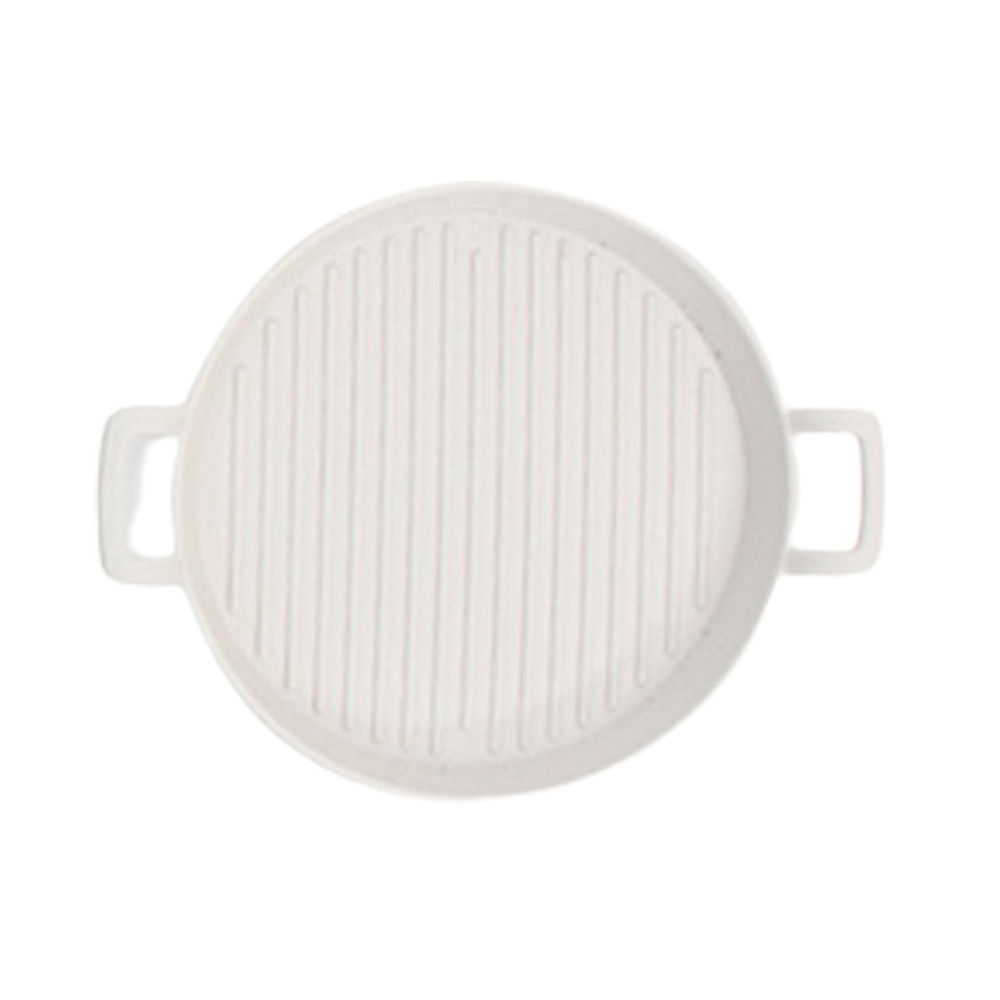 손잡이 앞접시 플라스틱 그릇 원형 캠핑 접시 1개, 19cm, 화이트