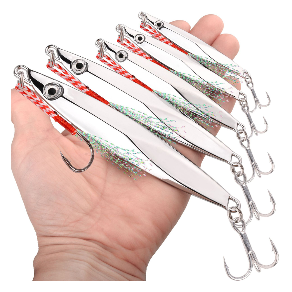 행운을파는낚시 비대칭 크롬 메탈지그 10g 롱지그 쇼어지깅 참치 농어 삼치 우럭 갈치