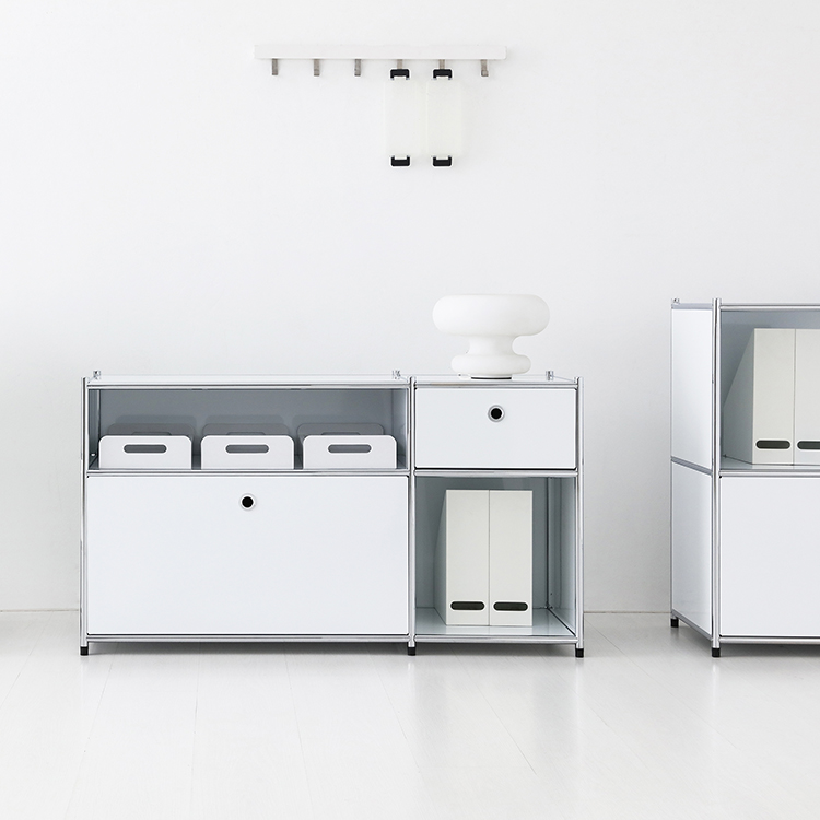 심플리 2x2 수납장 2문 BC615 1168mmx400mmx640mm, 2단, 퓨어화이트 9175.3119 - 상세 이미지 3