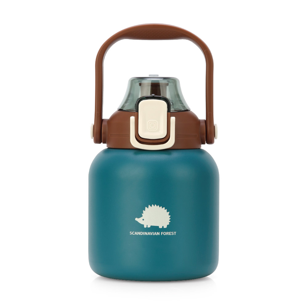 스칸디나비안 포레스트 빅핸드 손잡이 텀블러 빨대포함 800ml, 피콕그린 - 상품 이미지