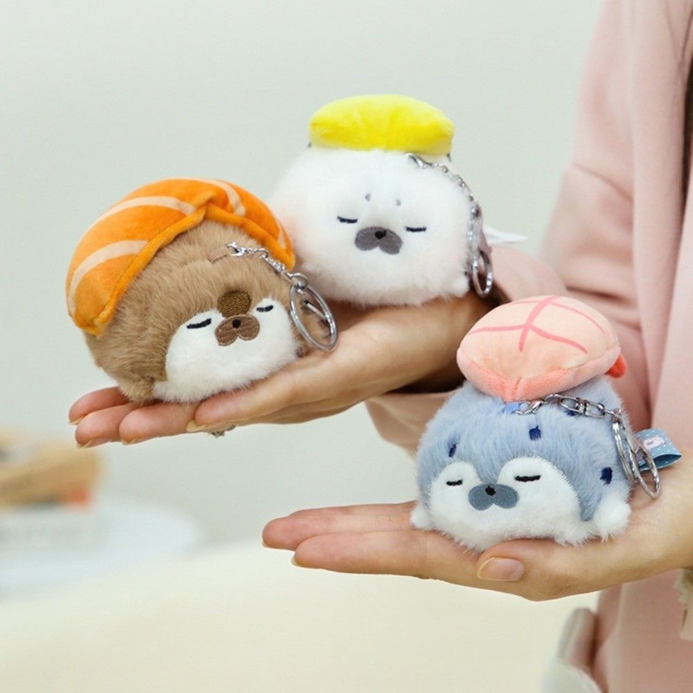초밥 해달 키링 인형 수달 해양 바다 동물 키홀더 열쇠고리 백꾸 백팩 가방 가꾸 친구 우정 생일 선물 - 상세 이미지 4