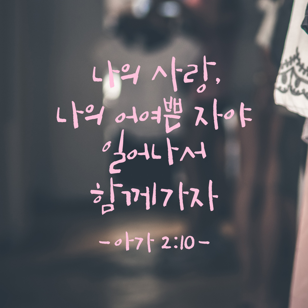 좋은 성경 구절 말씀 교회 스티커 아가서 2장 10절 검정 S 이미지 8