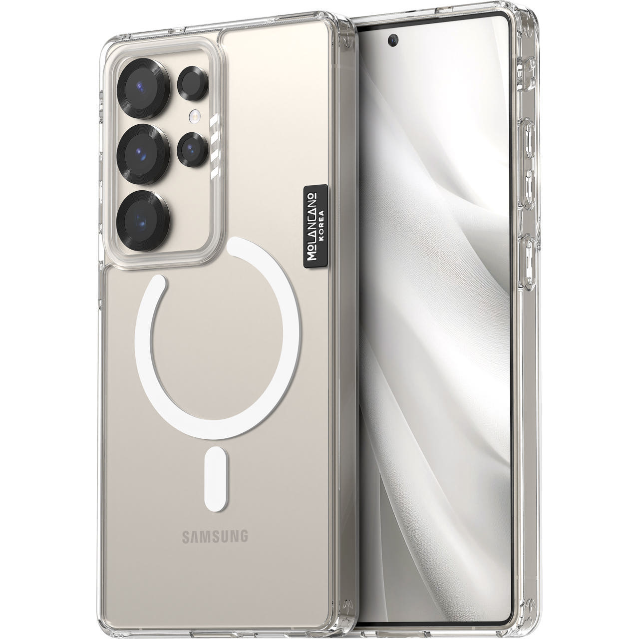 크리스탈 2배자력 맥세이프 방탄 범퍼 젤하드 클리어 케이스 투명, 갤럭시S25 울트라