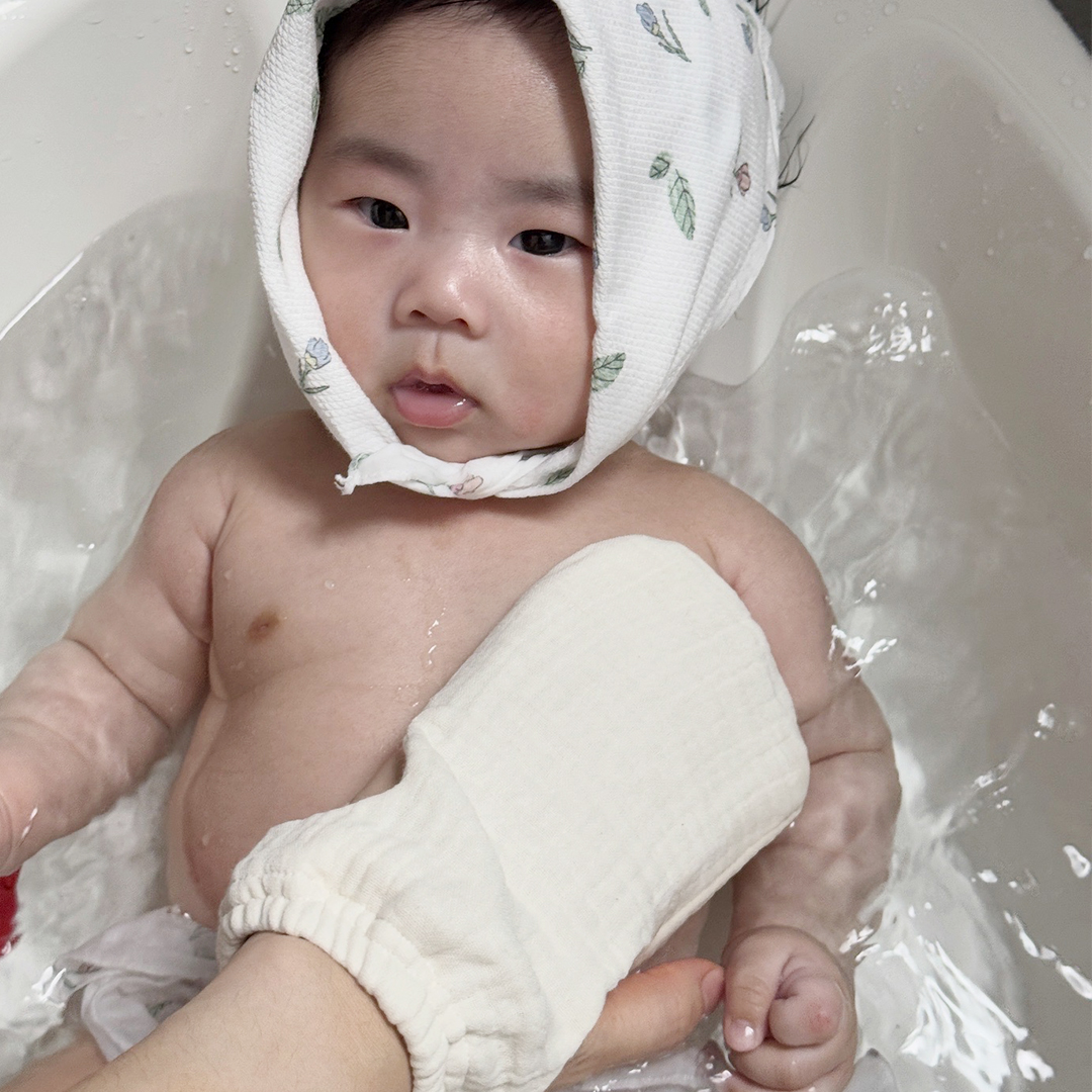 베이비소풍 밤부 거즈 아기 목욕 때수건 / 유아 각질 케어 용품