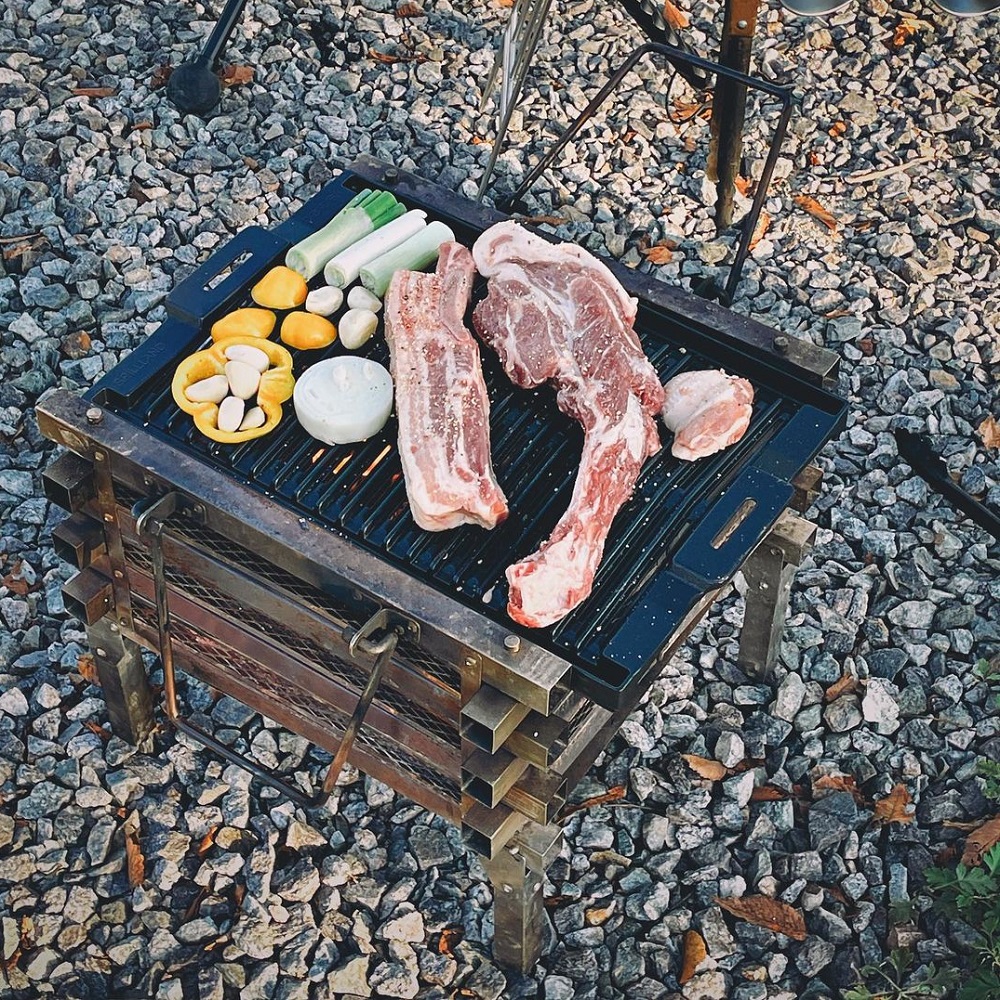 디바디바 바베큐그릴 캠핑불판 그릴 숯불 석쇠 450 콜맨 파이어플레이스3