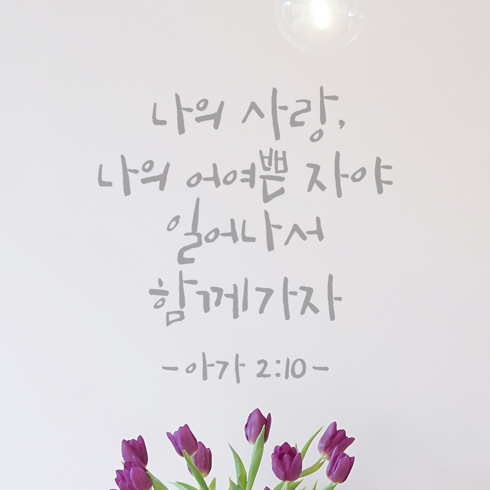 좋은 성경 구절 말씀 교회 스티커 아가서 2장 10절 검정 S 이미지 7