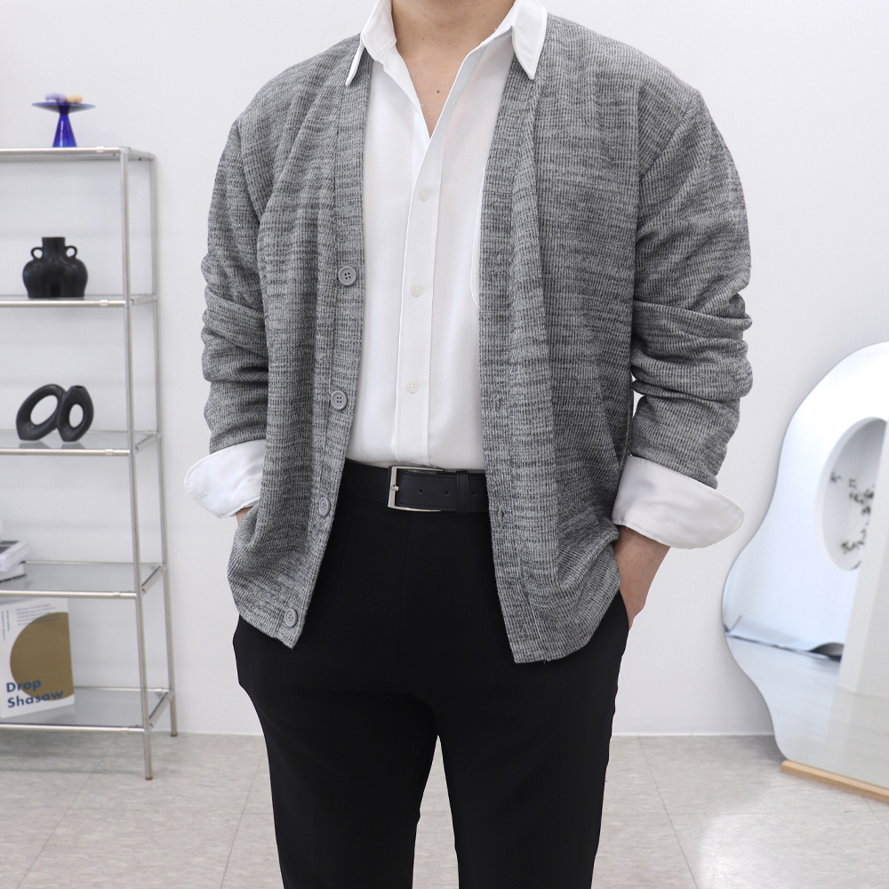 남자정장가디건 남성오버핏가디건 남자브이넥카디건