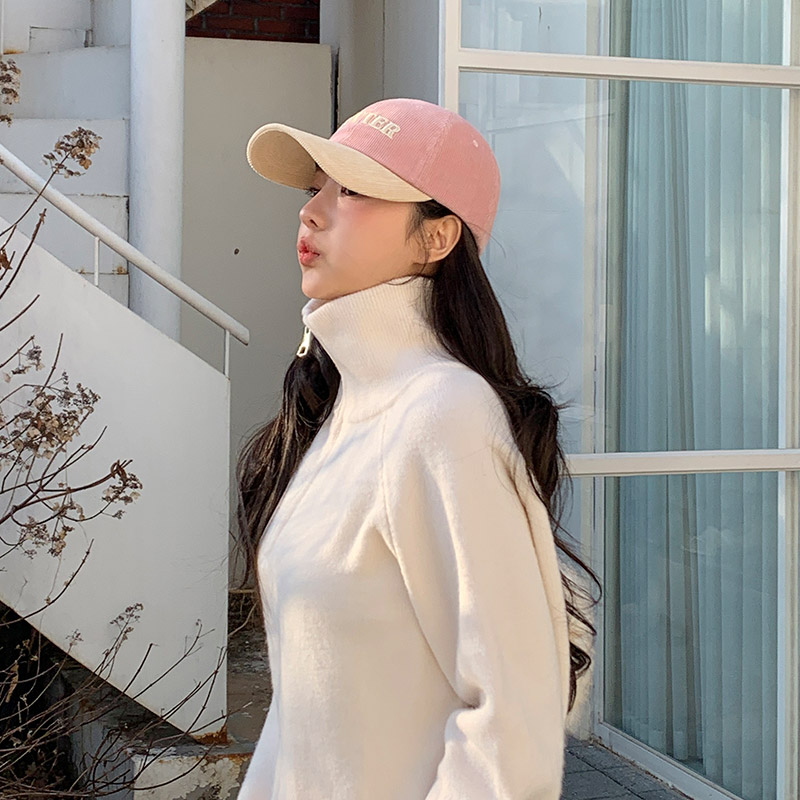 버터 배색 코듀로이 자수 포인트 볼캡 모자 ac6442 - 상세 이미지 4