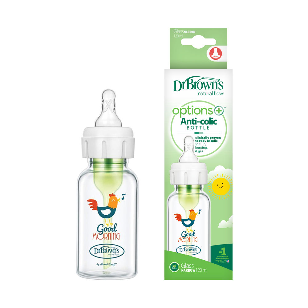 forBaby 닥터브라운 / 유리데코 젖병 내로우넥 120ml 트윈팩, 1단계 쪽지 포함 - 상세 이미지 3