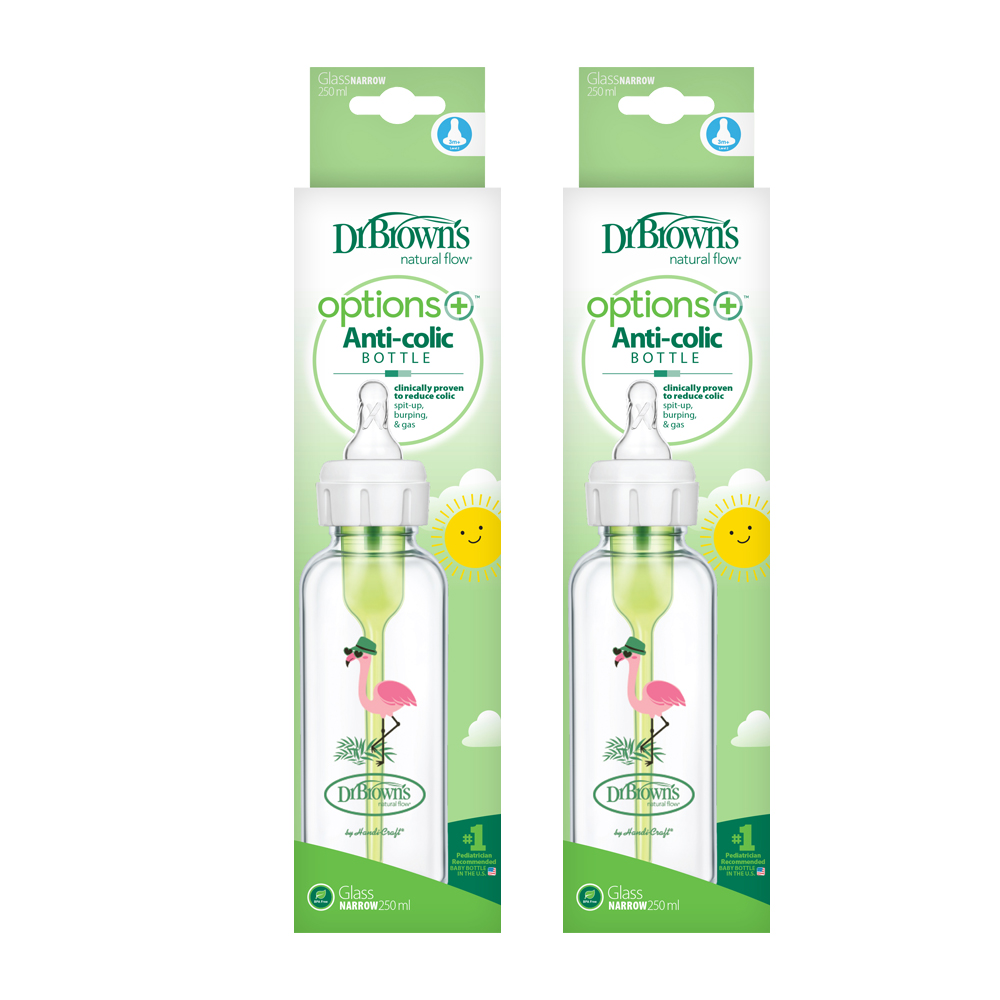 forBaby 닥터브라운 / 유리데코 젖병 내로우넥 250ml 트윈팩, 2단계 쪽지 포함 - 상세 이미지 2