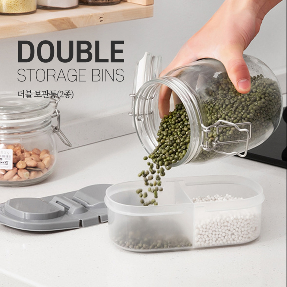 칸막이반찬톻 2구 분할 투명 나눔반찬통 이미지 7