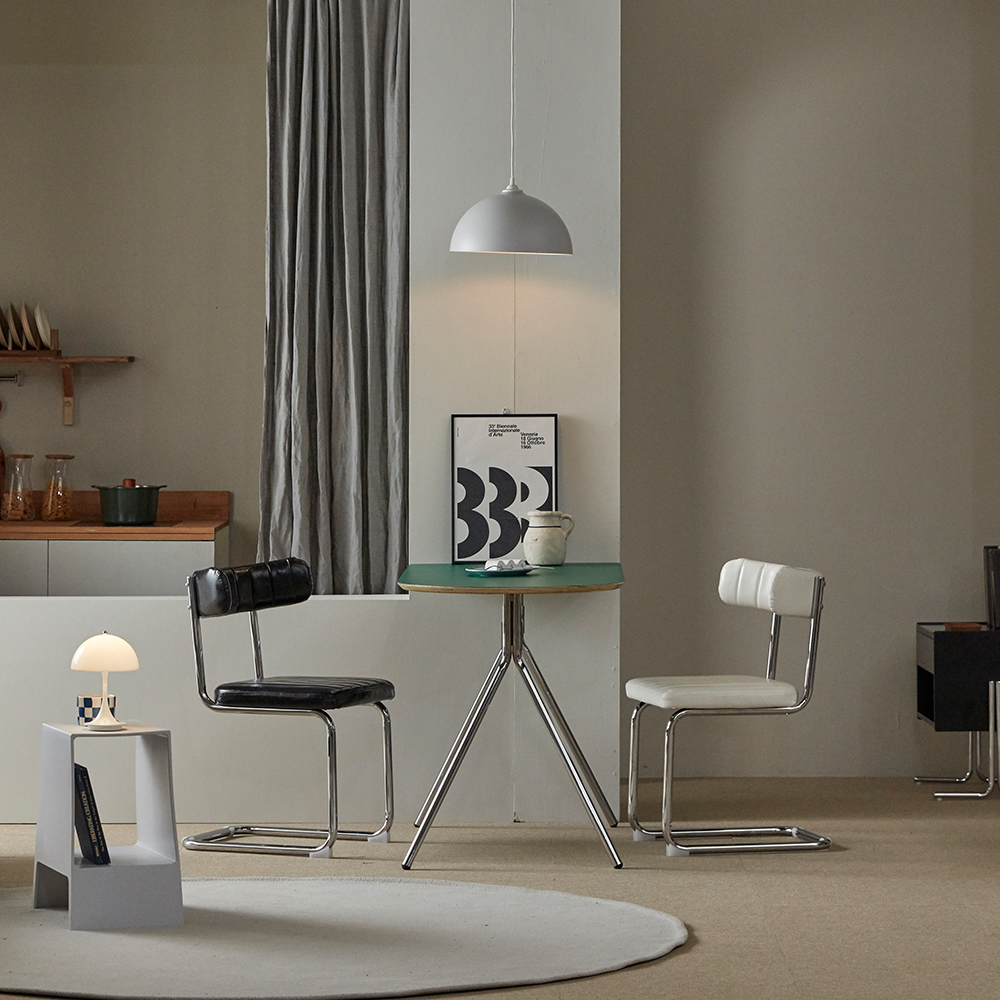 16피스 PSC 카페 업소용 미드센츄리 세스카 식탁 의자 퀼팅 철제 라운지 커피숍