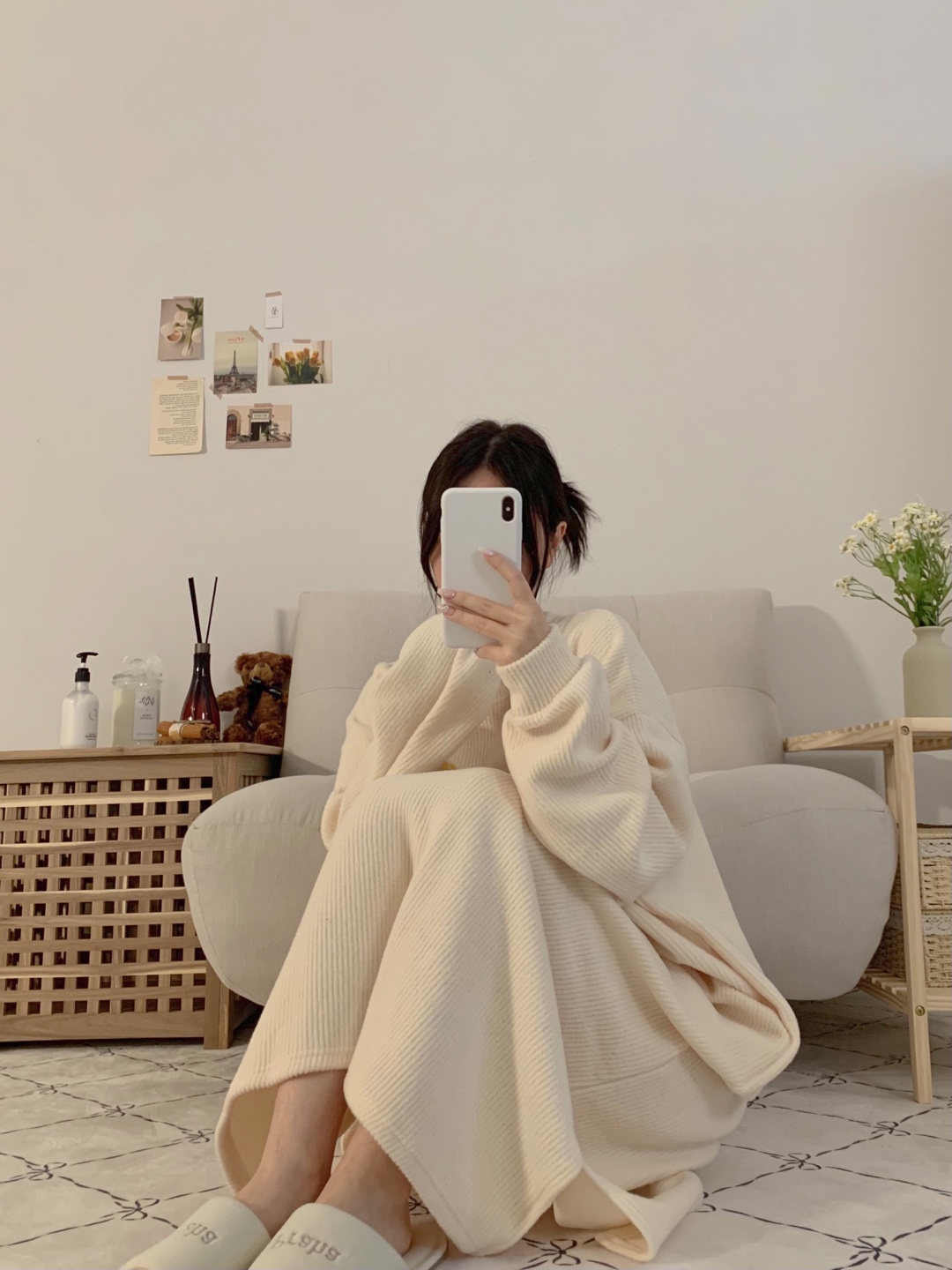 폭닥곰 롱 원피스 빅사이즈 잠옷 파자마 임산부 실내복 - 상세 이미지 5