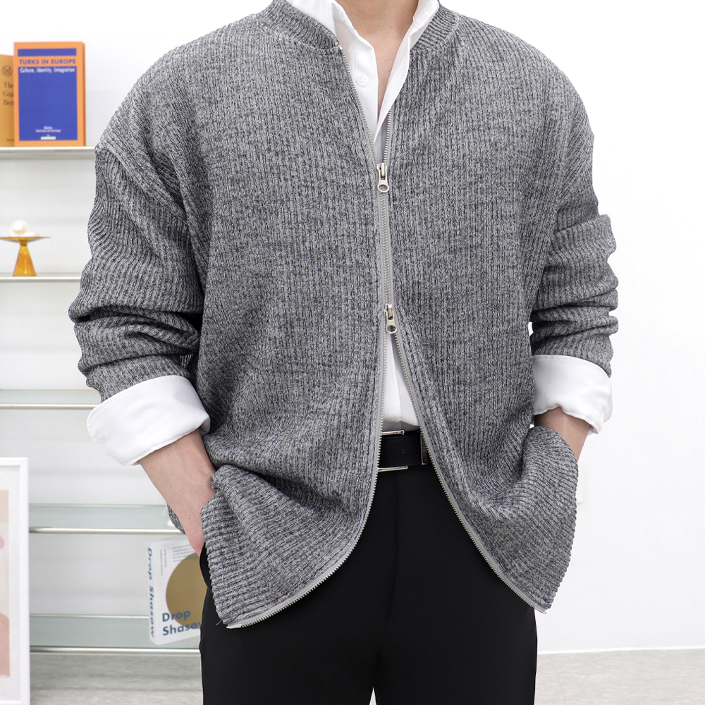 남자라운드넥가디건 자켓형가디건 남성오버핏가디건