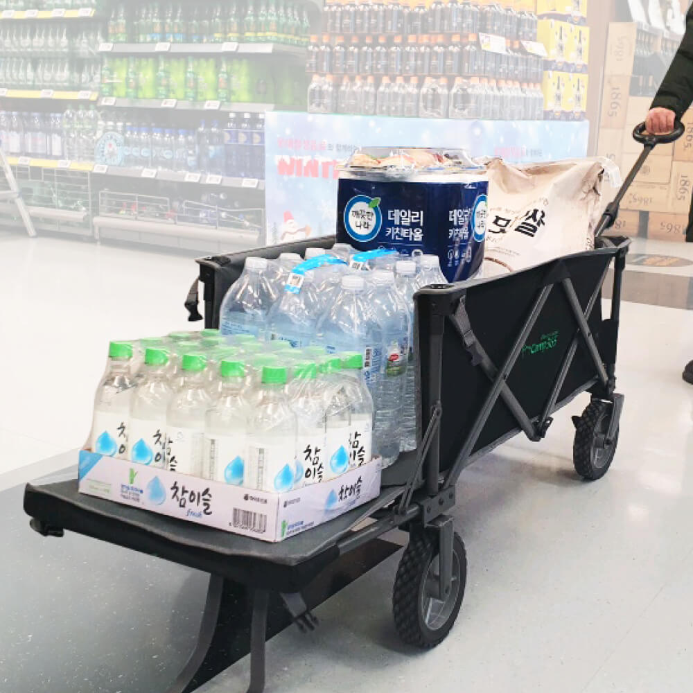 캠프365 파파웨건 스포츠 블랙 테이크아웃 내하중 120kg 접이식 뒷문개방