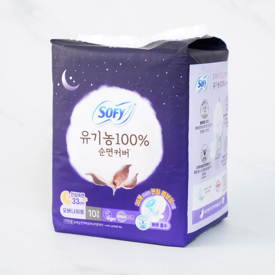 메가마트 쏘피 유기농 순면커버 안심숙면오버나이트 생리대 10p - 상세 이미지 2