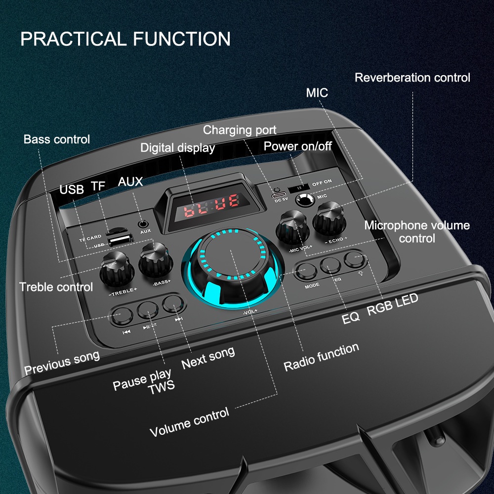 듀얼 8인치 스피커 러닝 라이트 어트리뷰트 고출력 스피커 - 상세 이미지 5