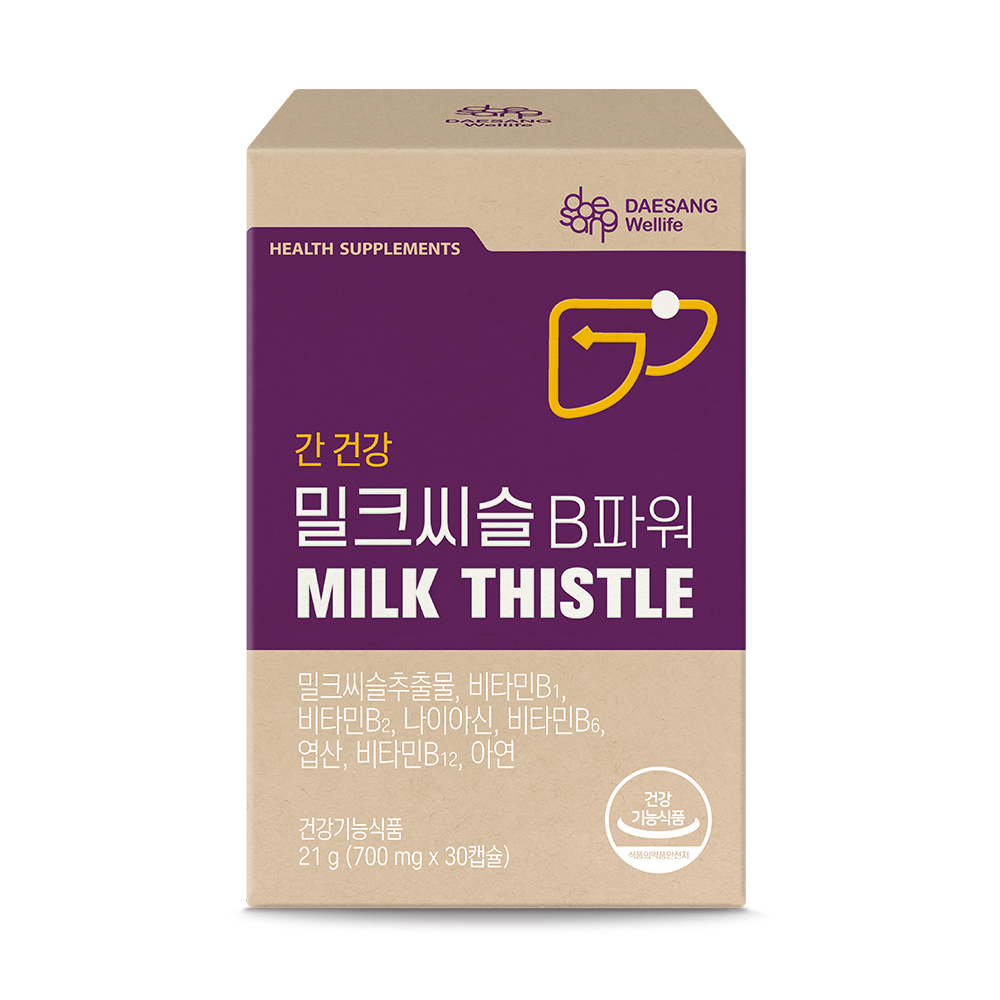웰라이프 밀크씨슬 B파워 (700mg) 실리마린 간건강 영양보충용제품 30캡슐, 6개 - 상세 이미지 2
