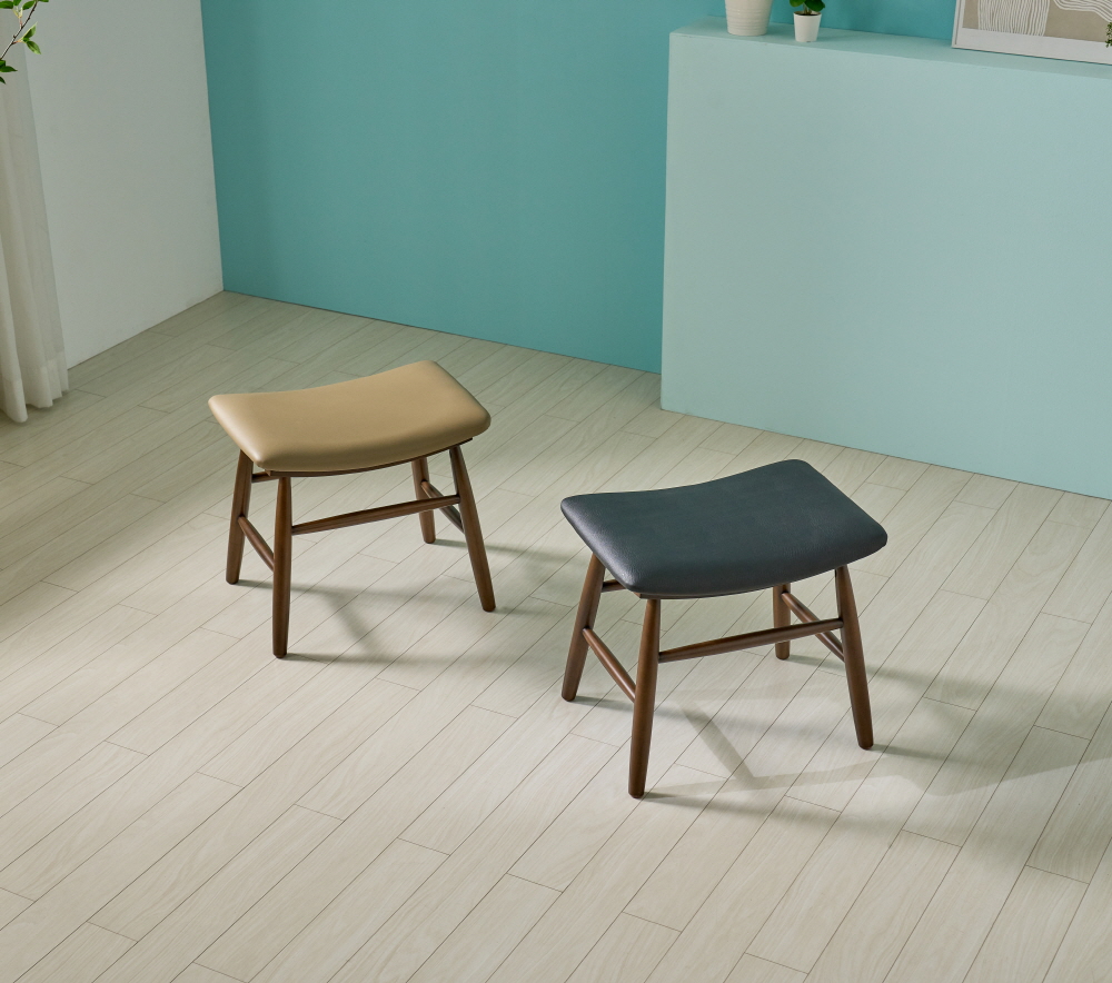 레더스 원목 풋스툴 소파 발받침 화장대 스툴 낮은 현관 가죽 사각 미니 보조 의자 오토만