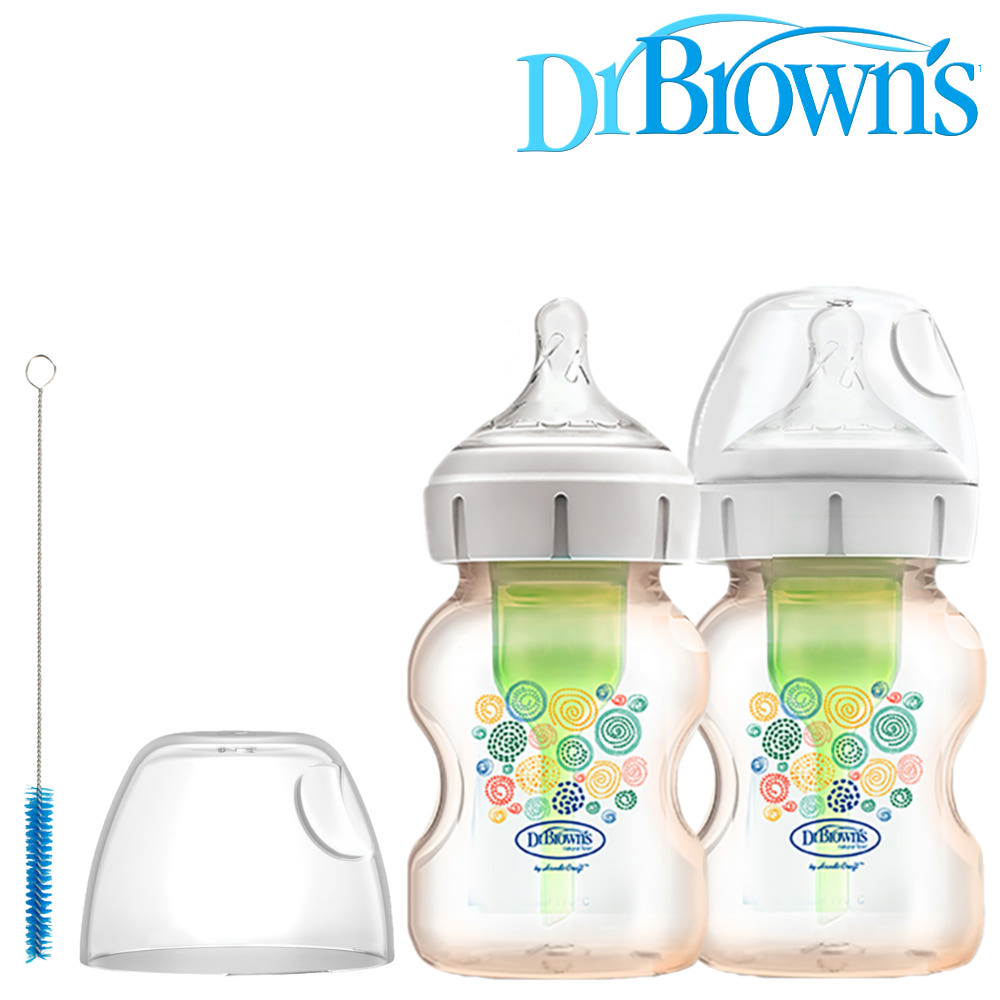 forBaby 닥터브라운 / PPSU 젖병 와이드넥 150ml 트윈팩, 1단계 젖꼭지포함 - 메인 이미지