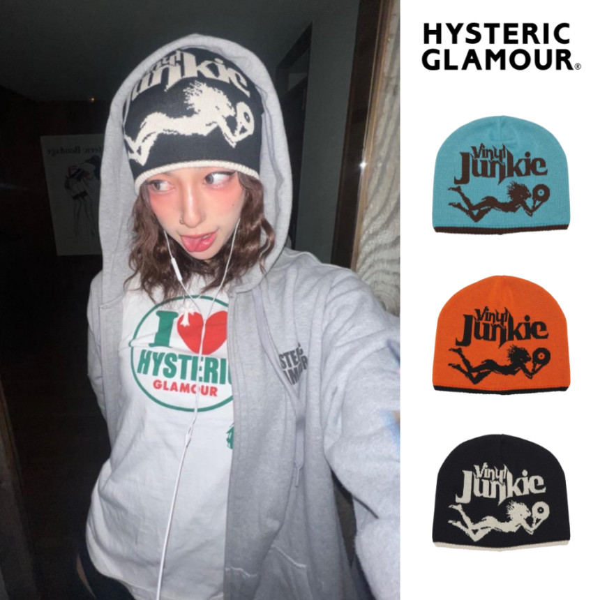 히스테릭 글래머 HYSTERIC GLAMOUR 니트 캡비니 VINYL JUNKIE 3컬러 - 상품 이미지